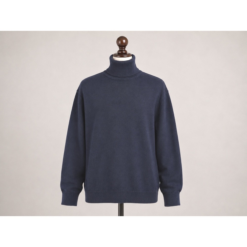Lauren Ralph Lauren Navy Blue Silk Cashmere Turtleneck Sweater 2X